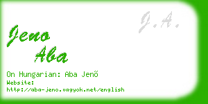 jeno aba business card